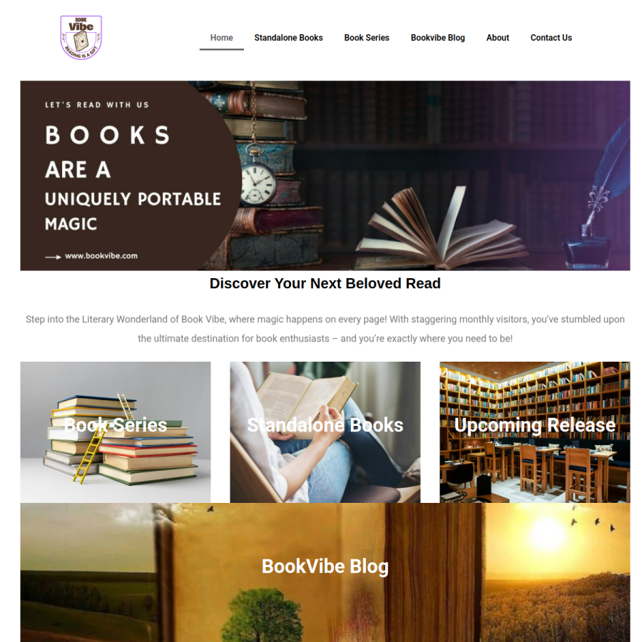 bookvibe.com homepage screenshot