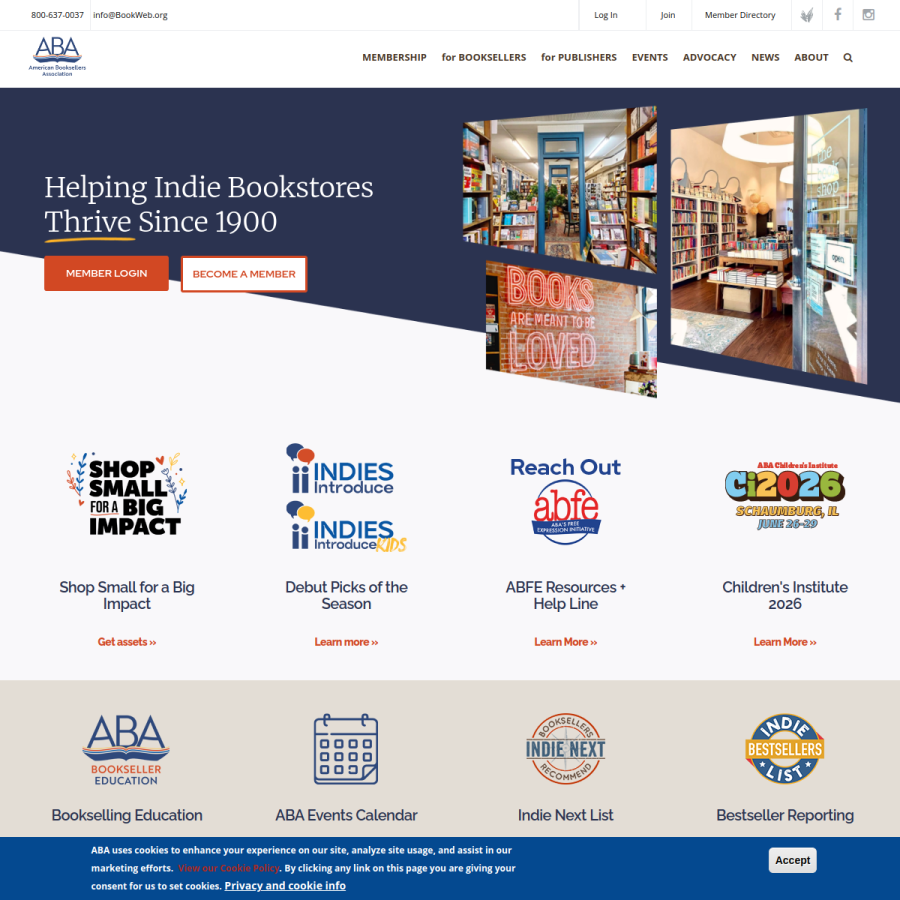 bookweb.org homepage screenshot