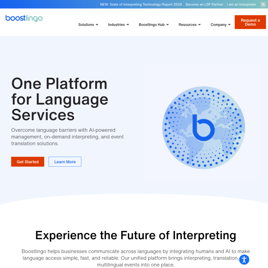boostlingo.com homepage screenshot