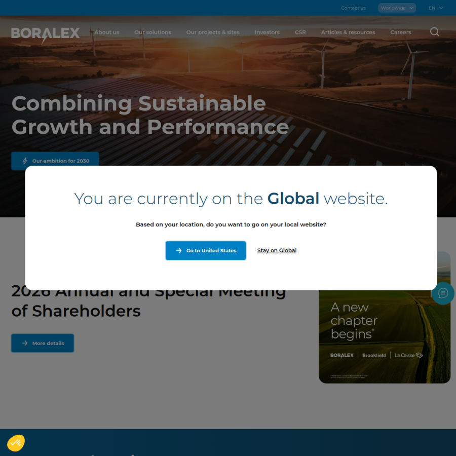 boralex.com homepage screenshot