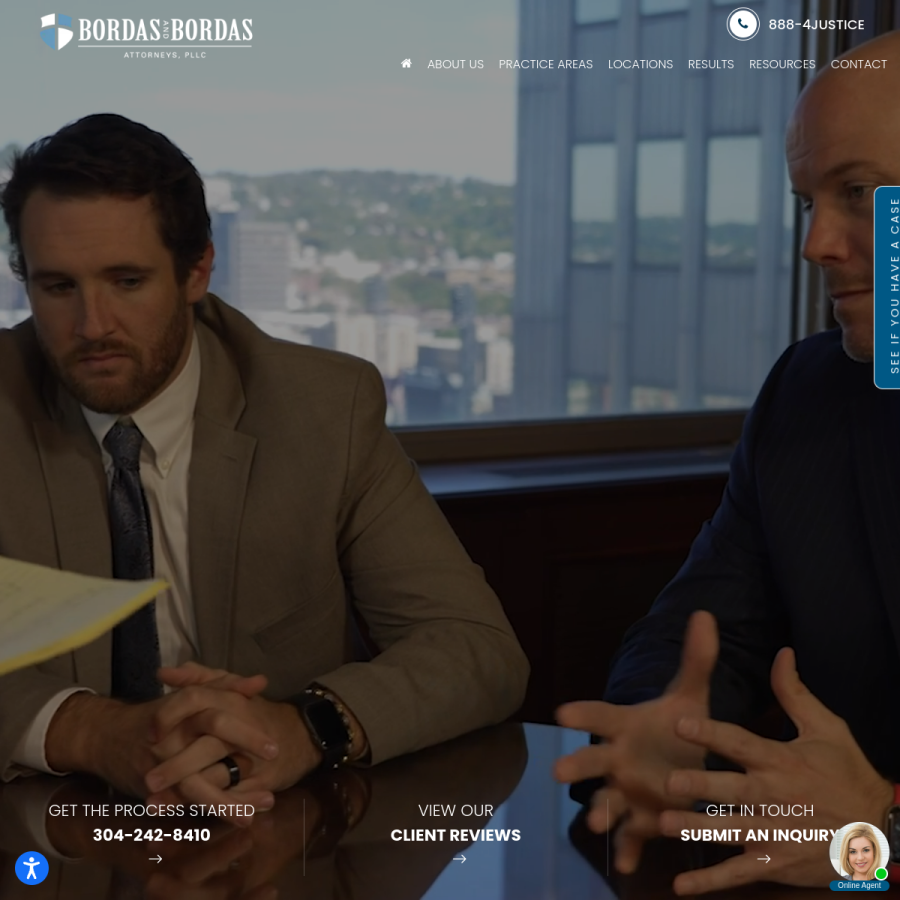 bordaslaw.com homepage screenshot