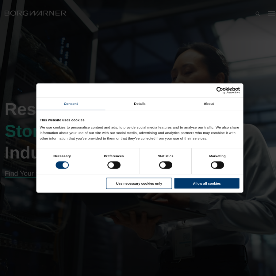 borgwarner.com homepage screenshot