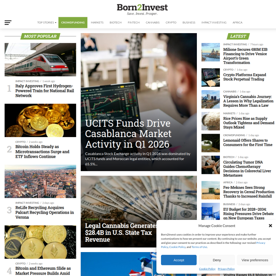born2invest.com homepage screenshot