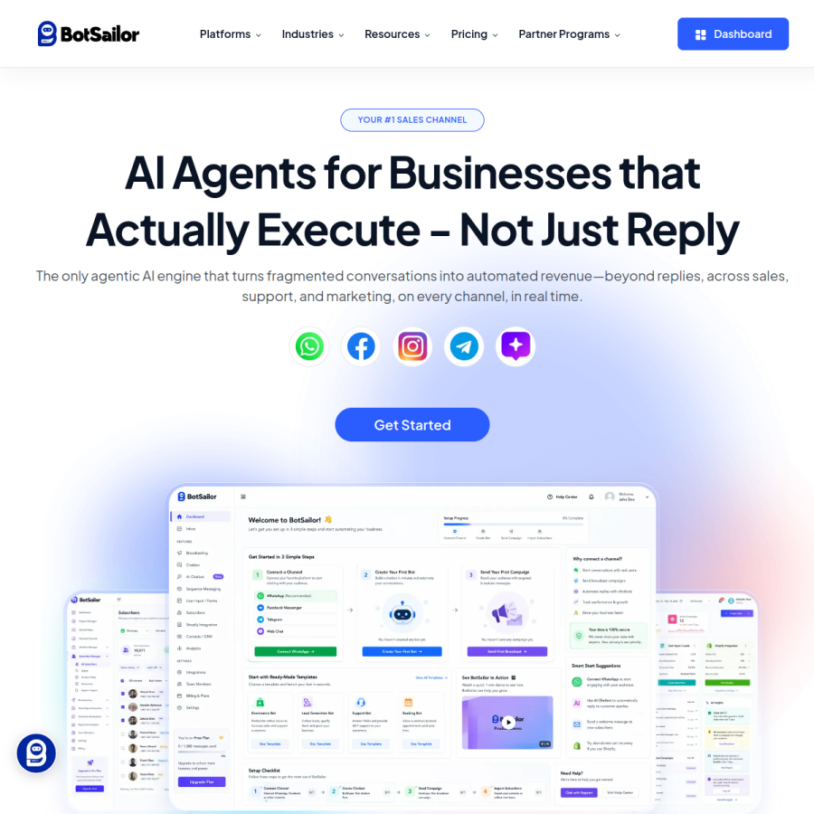 botsailor.com homepage screenshot