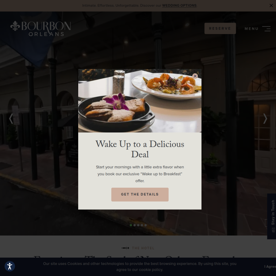bourbonorleans.com homepage screenshot
