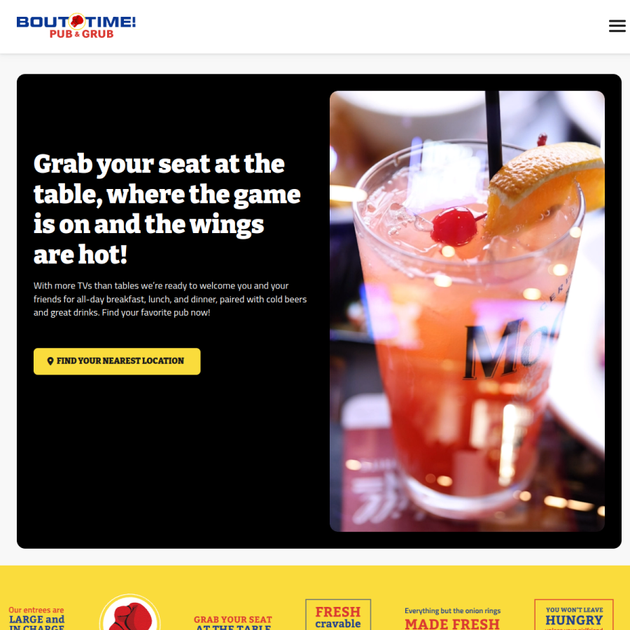 bouttimepub.com homepage screenshot