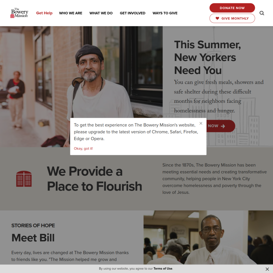 bowery.org homepage screenshot