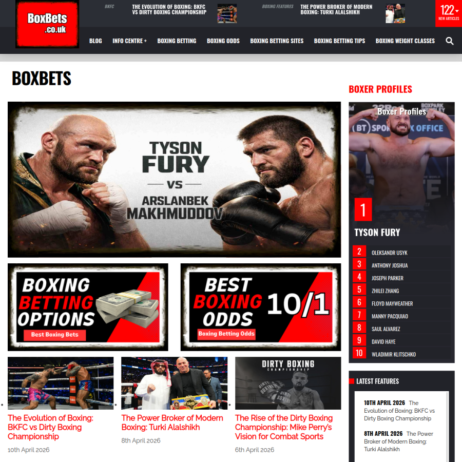 boxbets.co.uk homepage screenshot