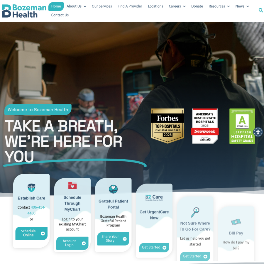 bozemanhealth.org homepage screenshot