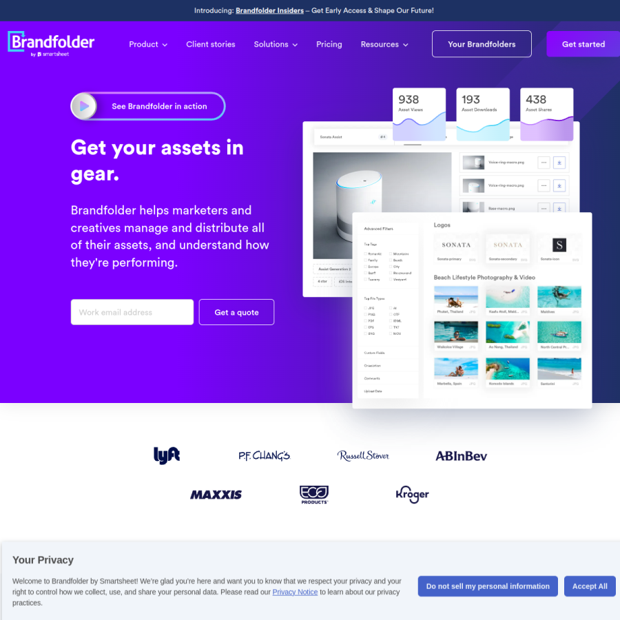 brandfolder.com homepage screenshot