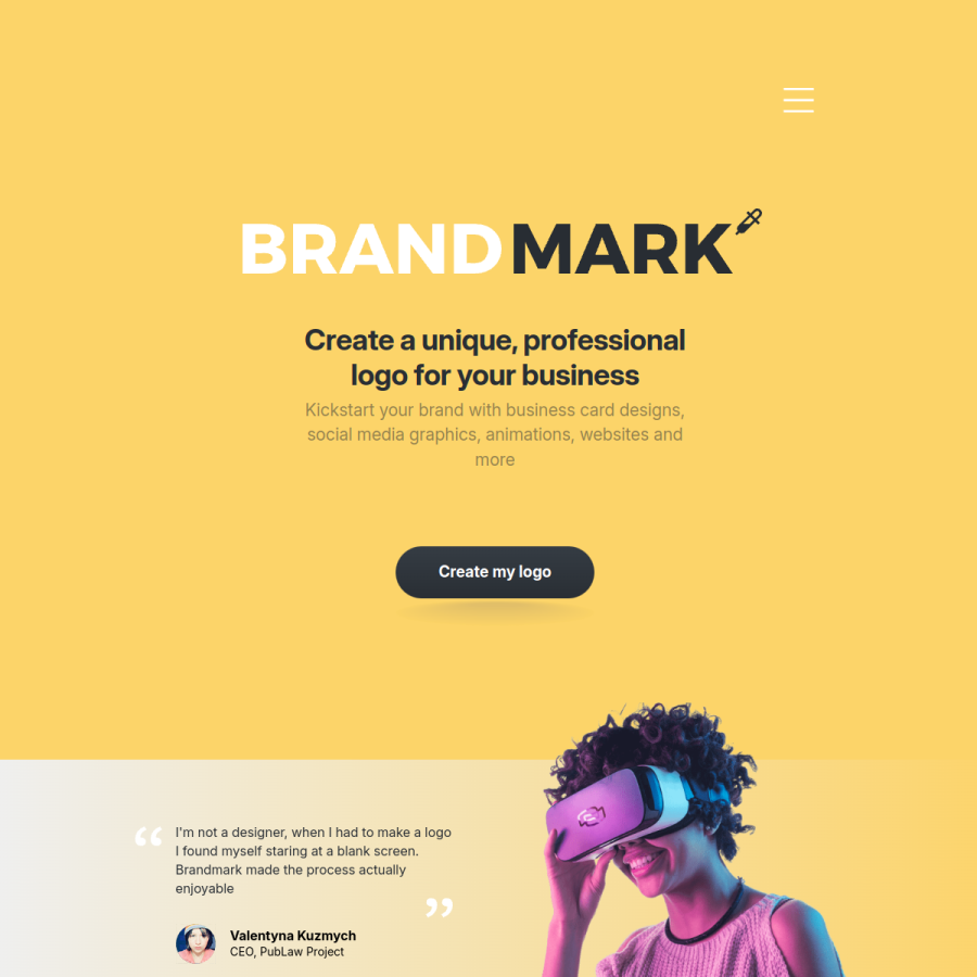 brandmark.io homepage screenshot