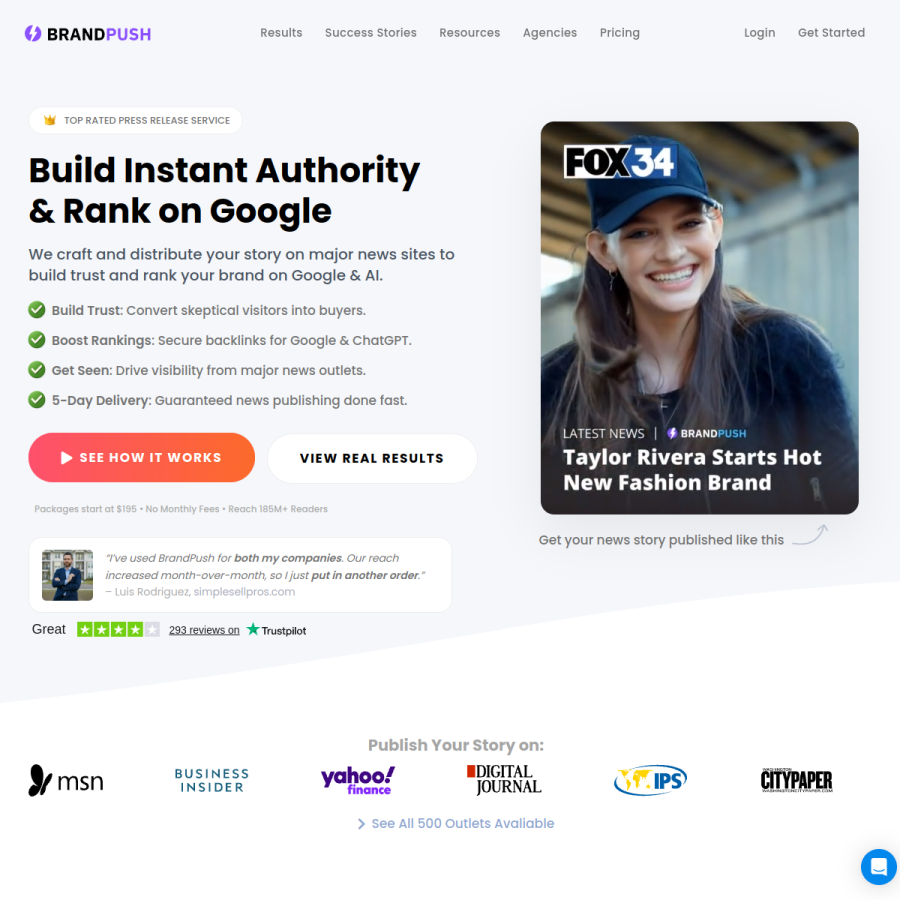 brandpush.co homepage screenshot