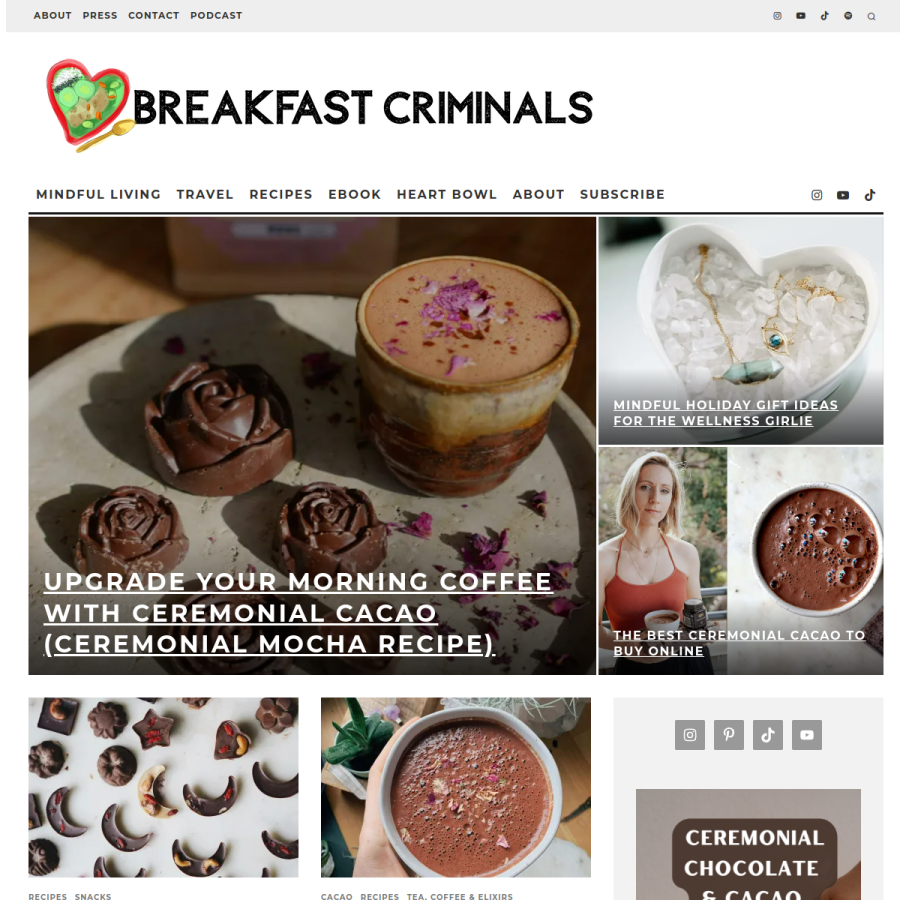 breakfastcriminals.com homepage screenshot