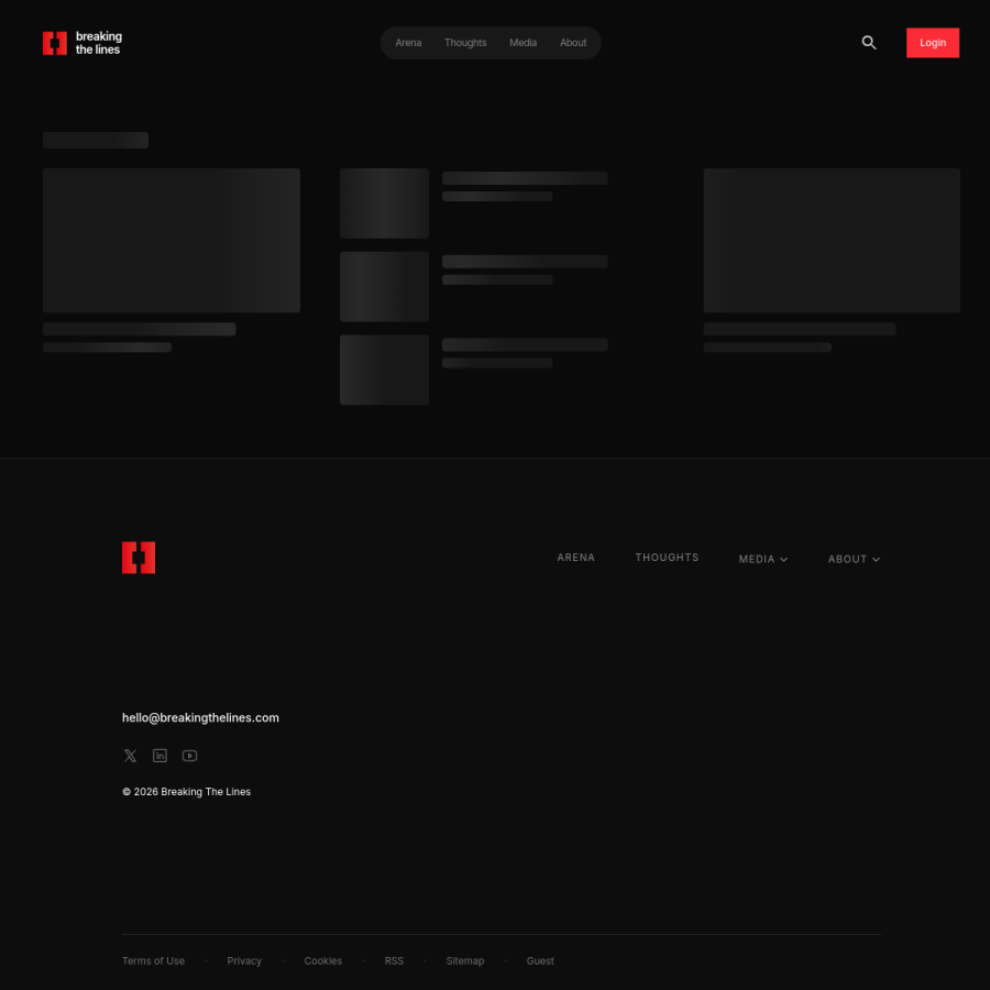 breakingthelines.com homepage screenshot