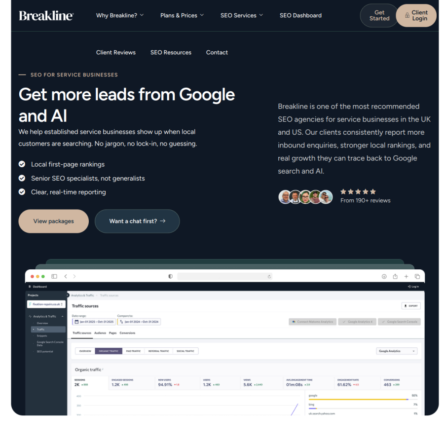 breaklineagency.com homepage screenshot