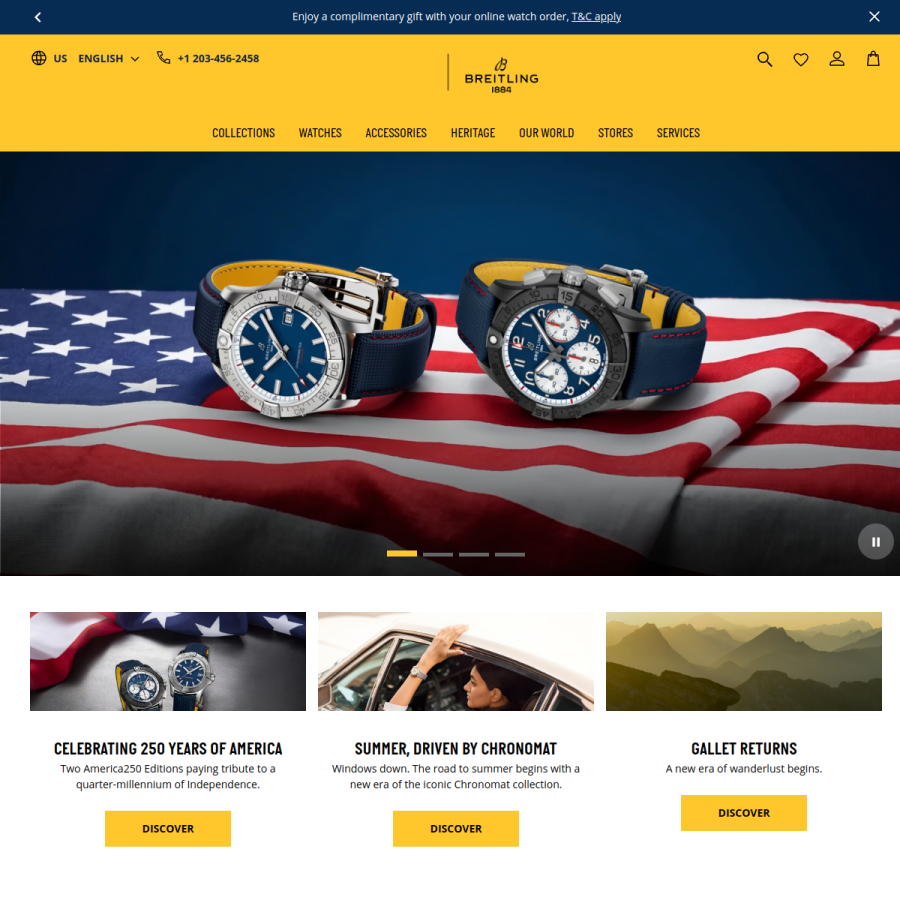 breitling.com homepage screenshot