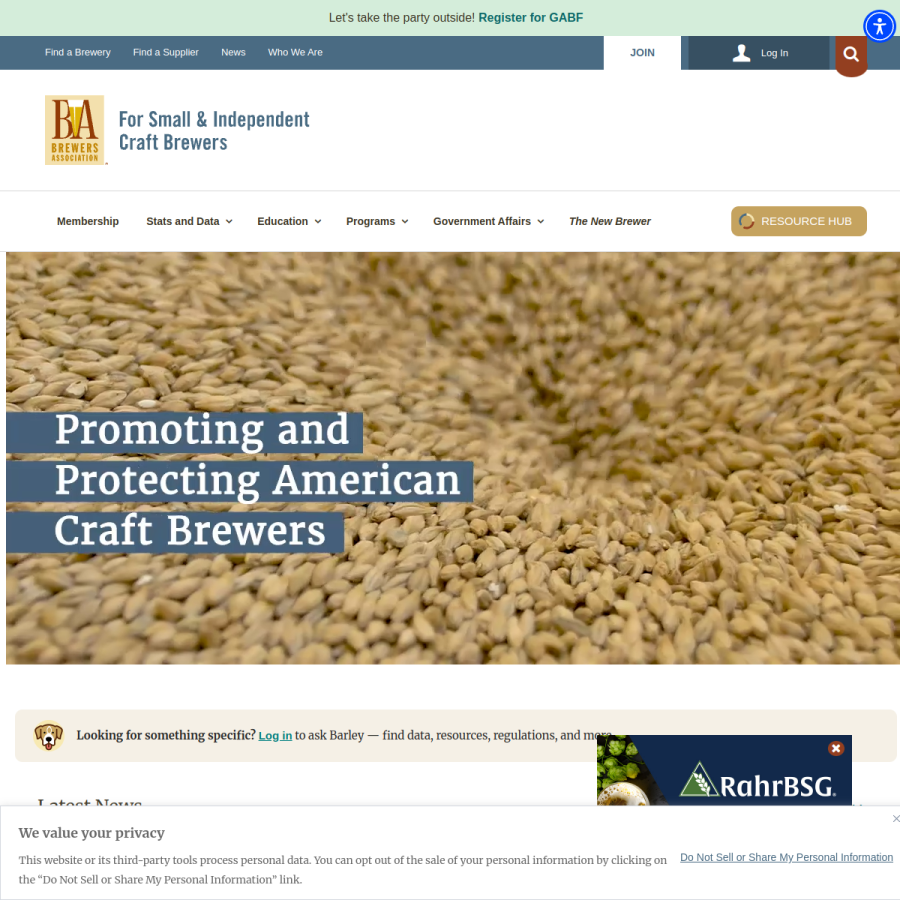 brewersassociation.org homepage screenshot