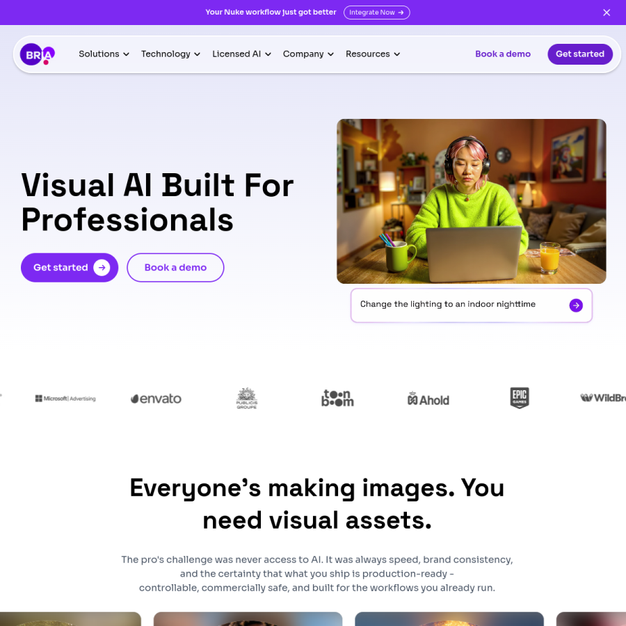 bria.ai homepage screenshot