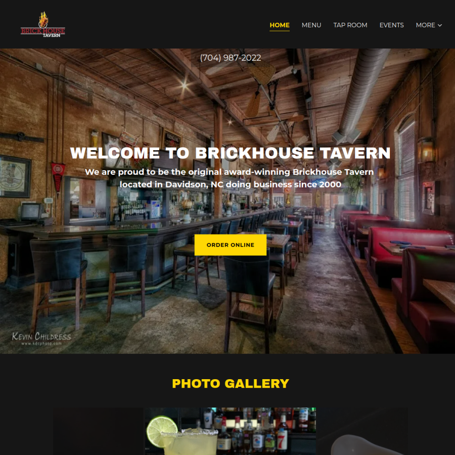 brickhousetavern.com homepage screenshot