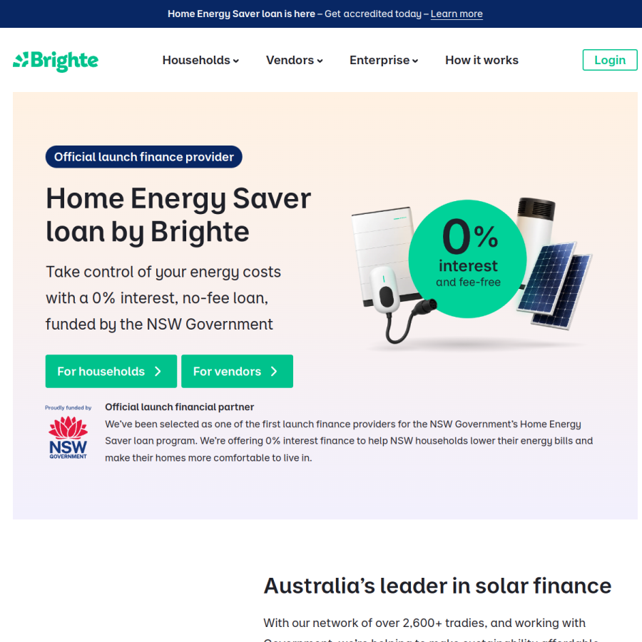 brighte.com.au homepage screenshot