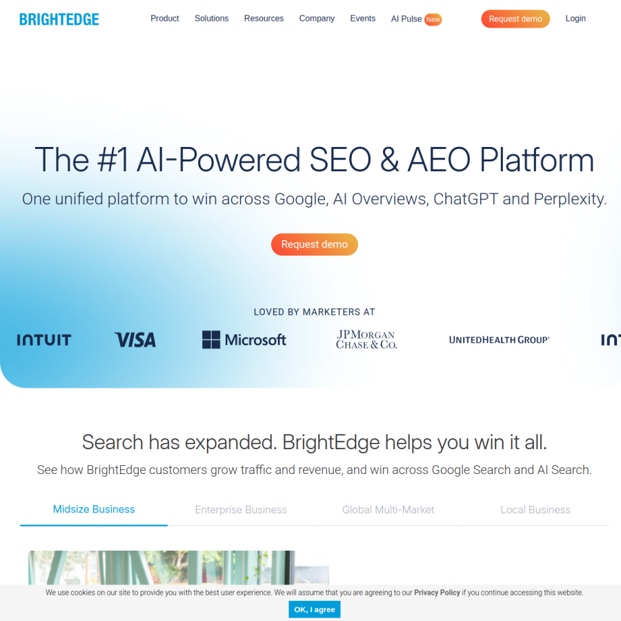 brightedge.com homepage screenshot