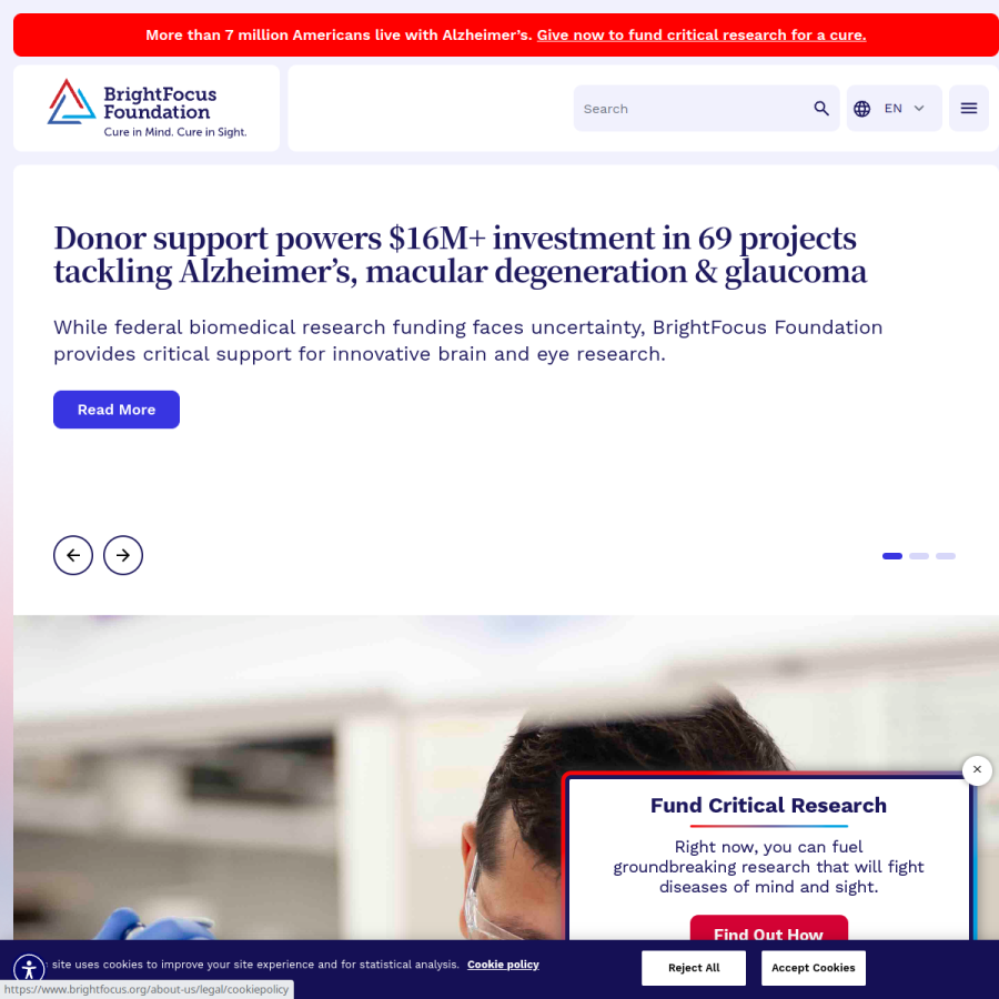 brightfocus.org homepage screenshot