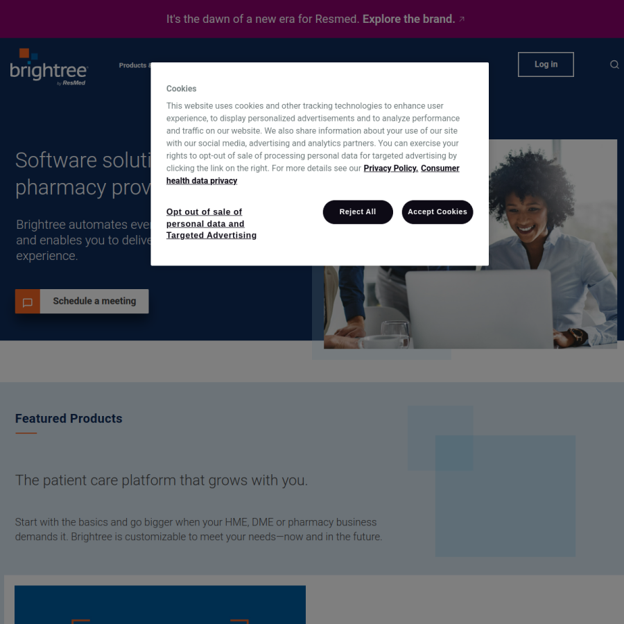brightree.com homepage screenshot