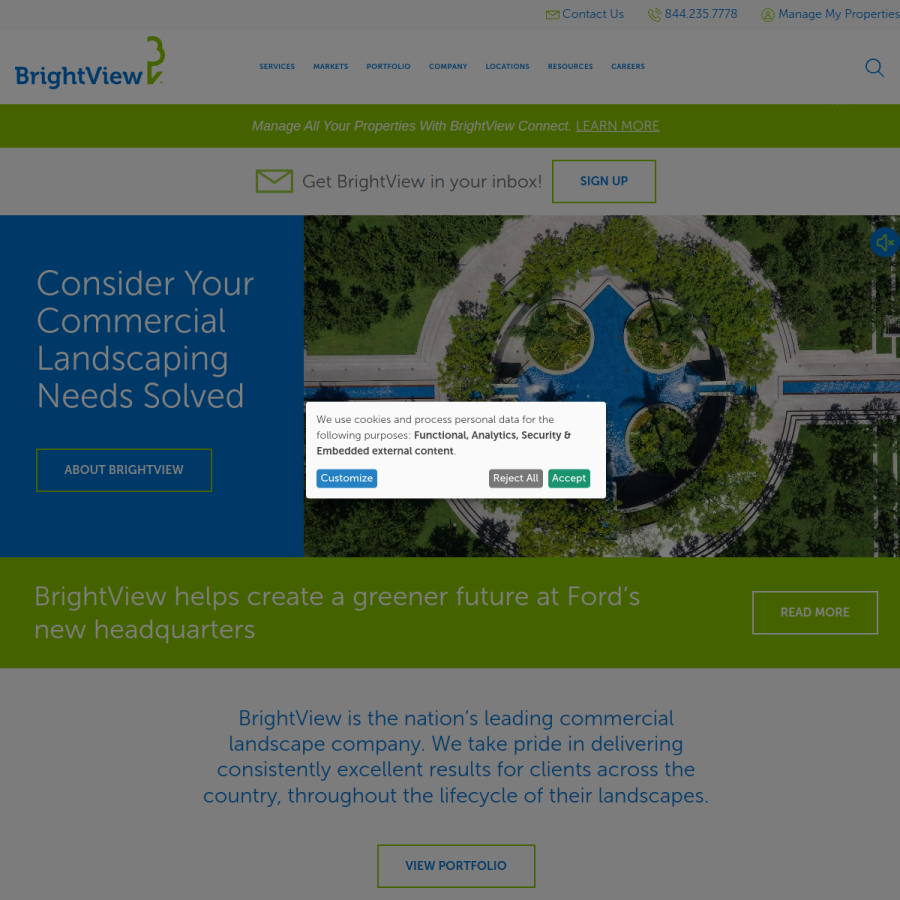 brightview.com homepage screenshot