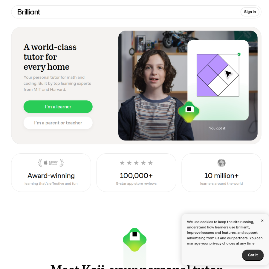 brilliant.org homepage screenshot