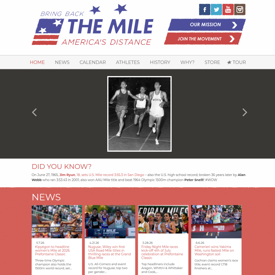 bringbackthemile.com homepage screenshot
