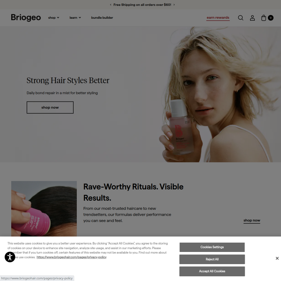 briogeohair.com homepage screenshot