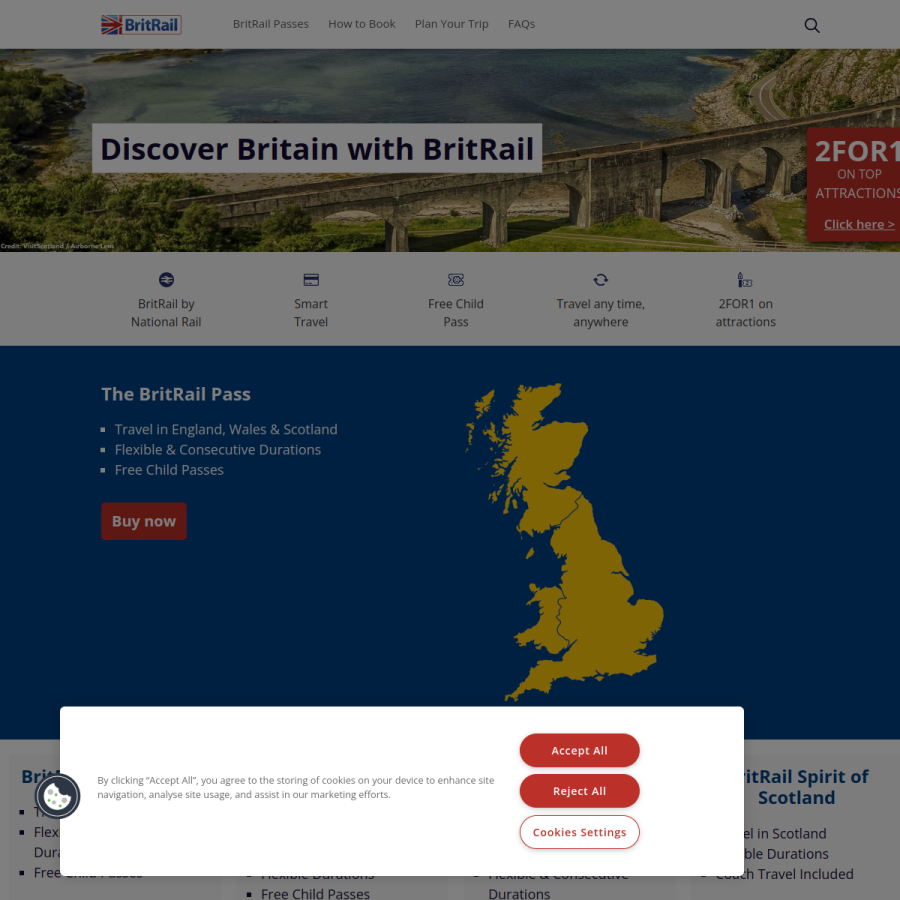 britrail.com homepage screenshot