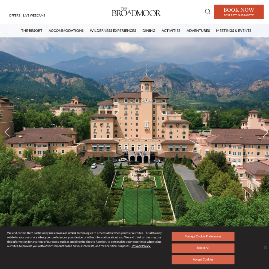 broadmoor.com homepage screenshot