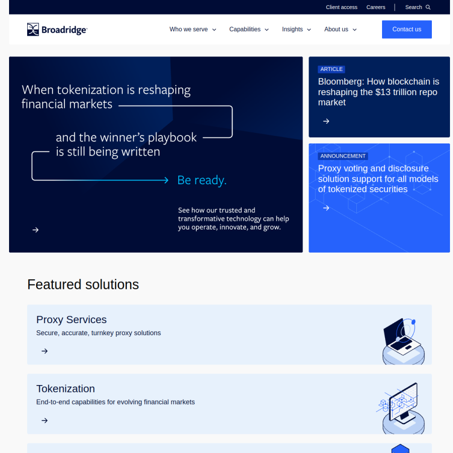 broadridge.com homepage screenshot