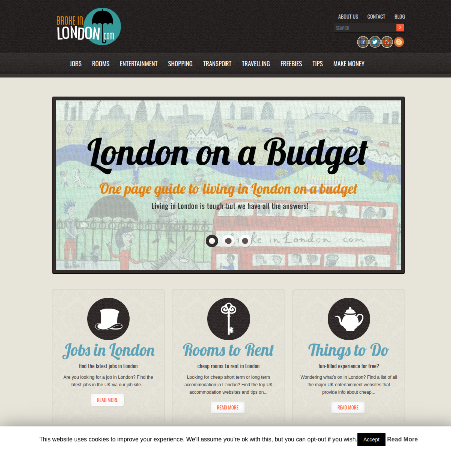 brokeinlondon.com homepage screenshot