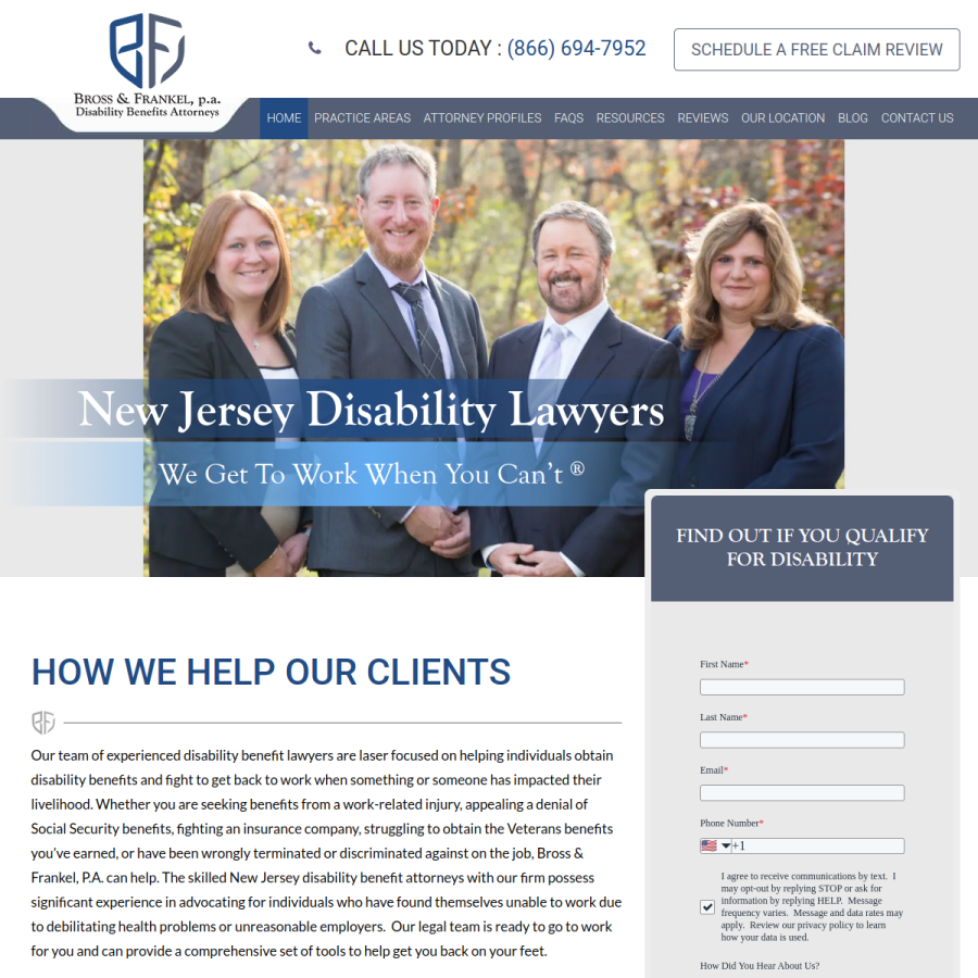 brossfrankel.com homepage screenshot