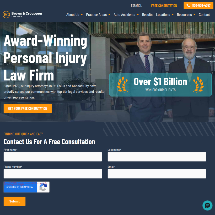 brownandcrouppen.com homepage screenshot