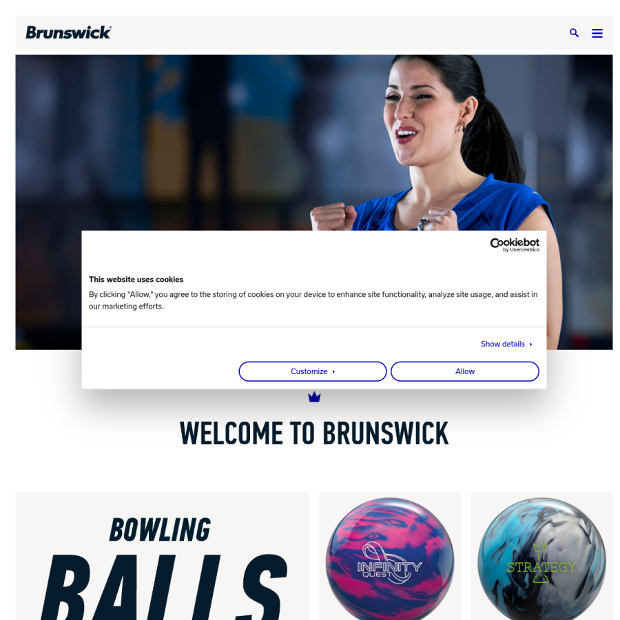 brunswickbowling.com homepage screenshot