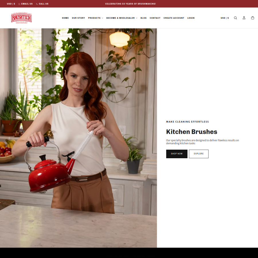 brushtechbrushes.com homepage screenshot