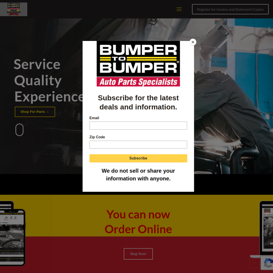 btbautoparts.com homepage screenshot