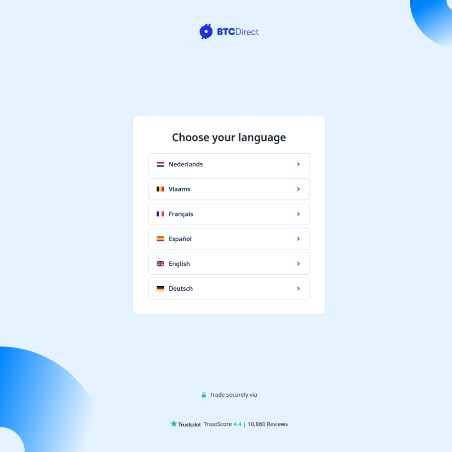 btcdirect.eu homepage screenshot