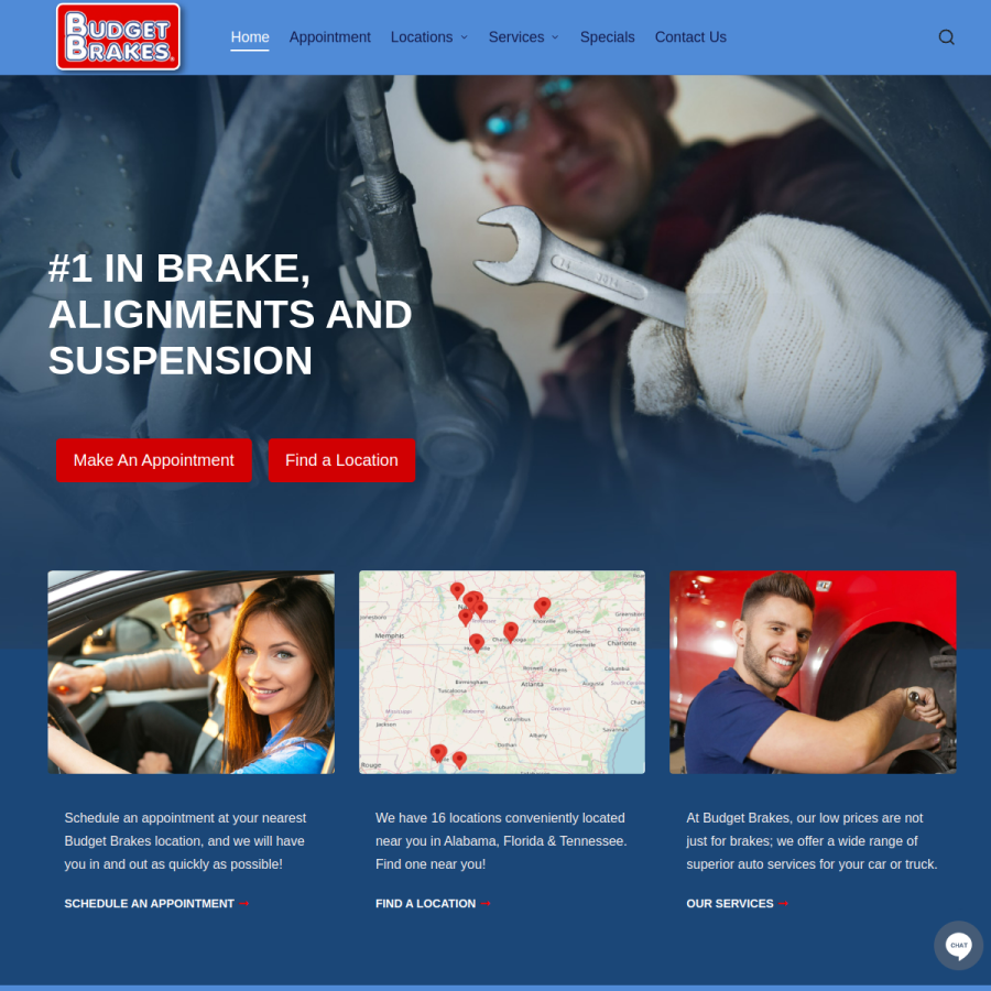 budgetbrakes.com homepage screenshot