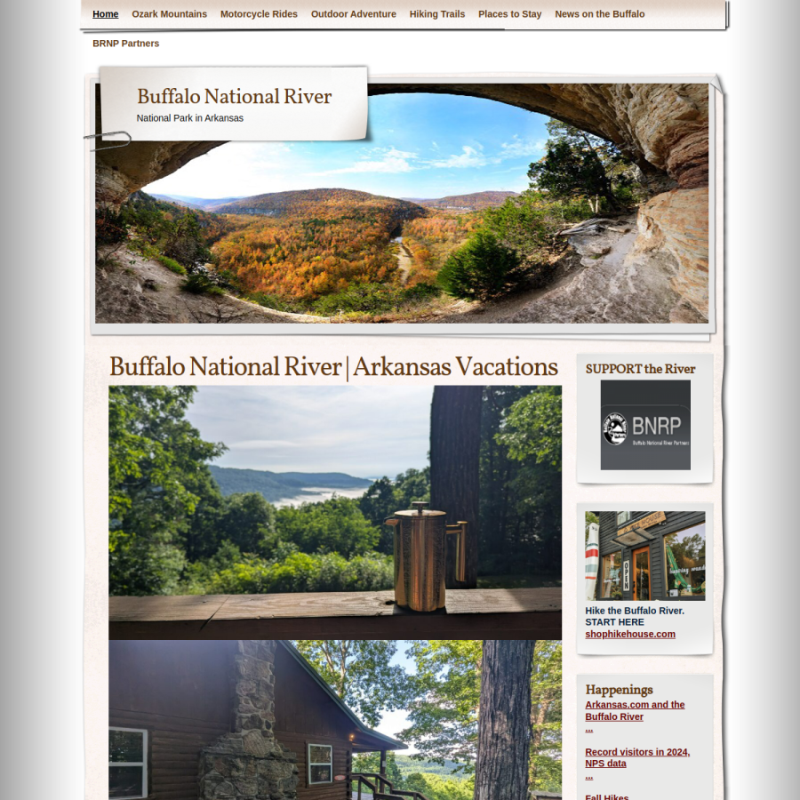 buffaloriver.org homepage screenshot