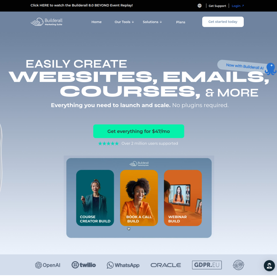 builderall.com homepage screenshot