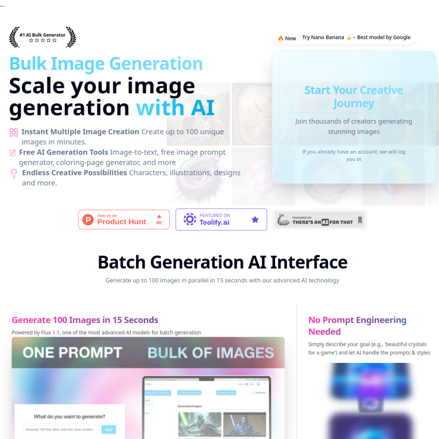 bulkimagegeneration.com homepage screenshot