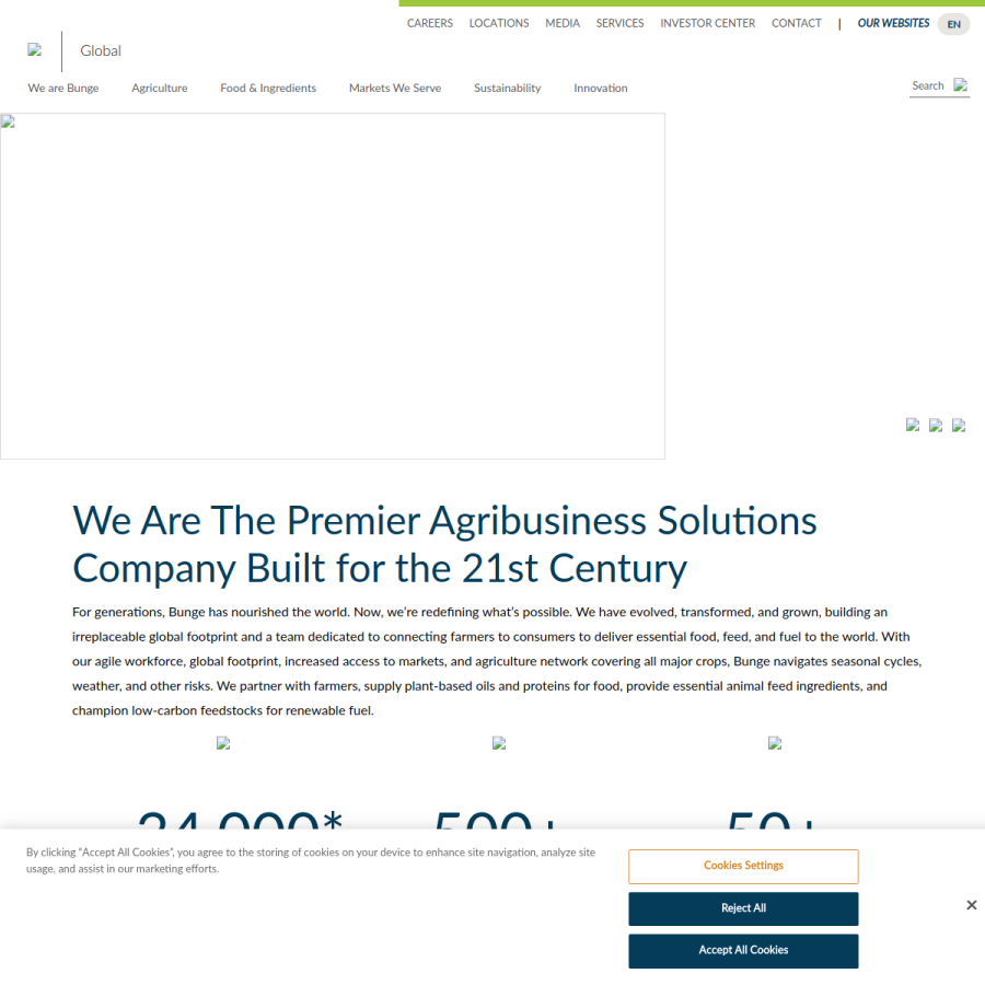 bunge.com homepage screenshot