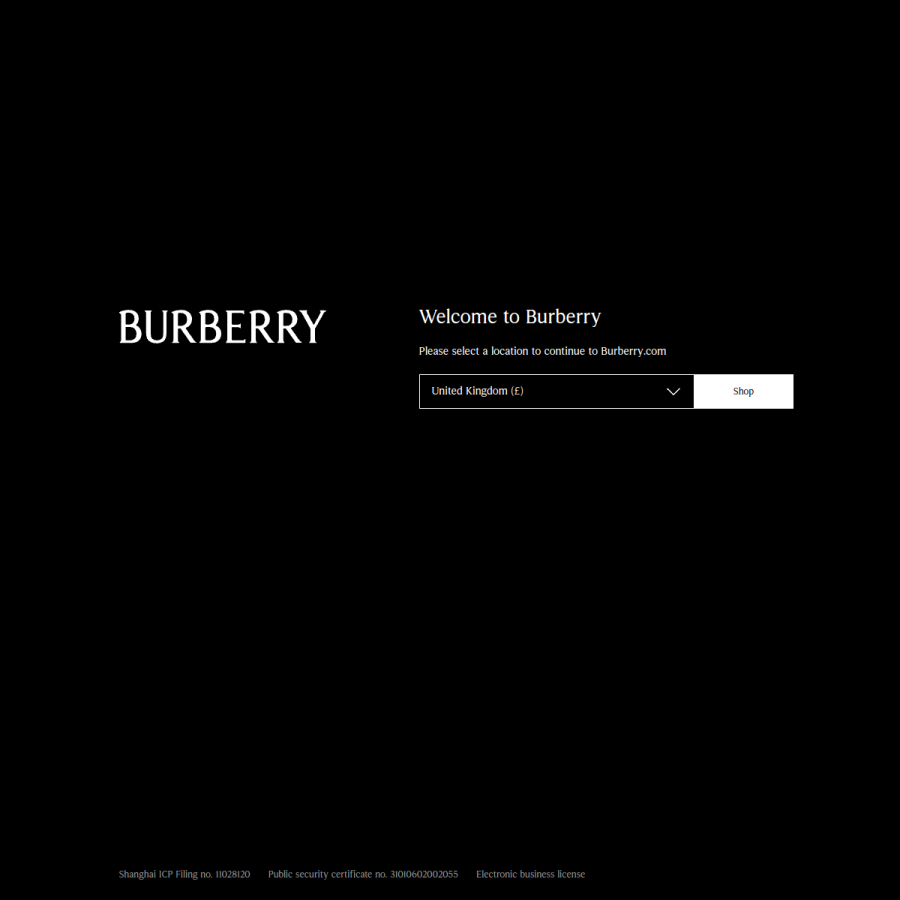 burberry.com homepage screenshot