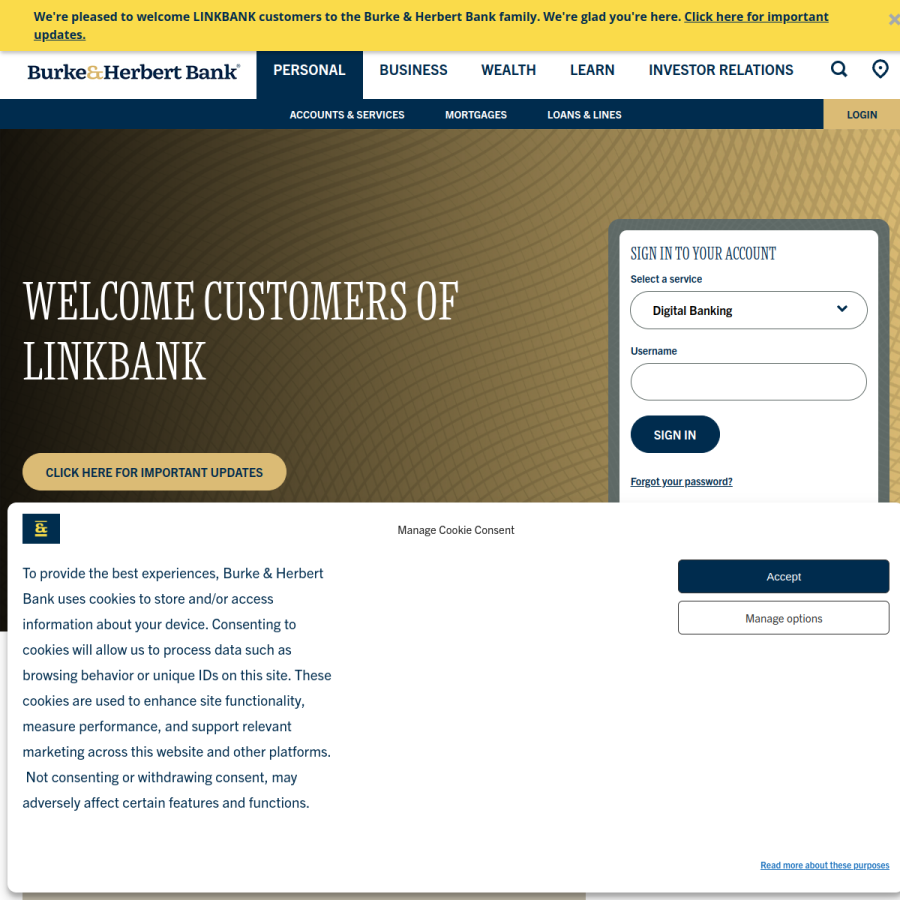 burkeandherbertbank.com homepage screenshot