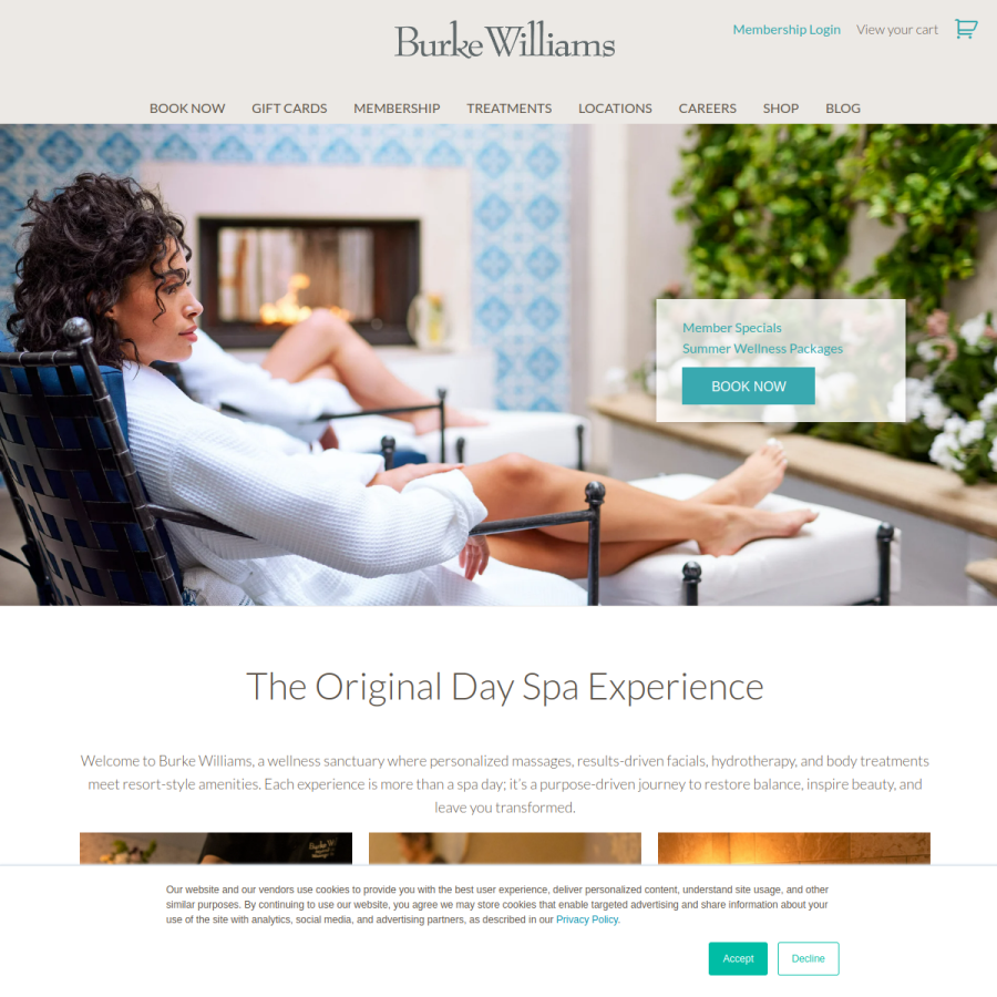 burkewilliams.com homepage screenshot