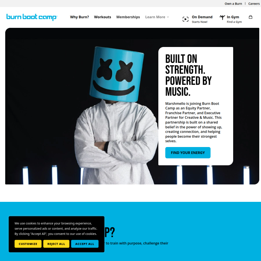 burnbootcamp.com homepage screenshot
